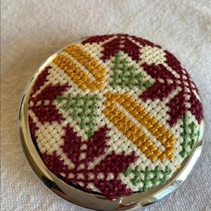 Hand embroidered personal mirror